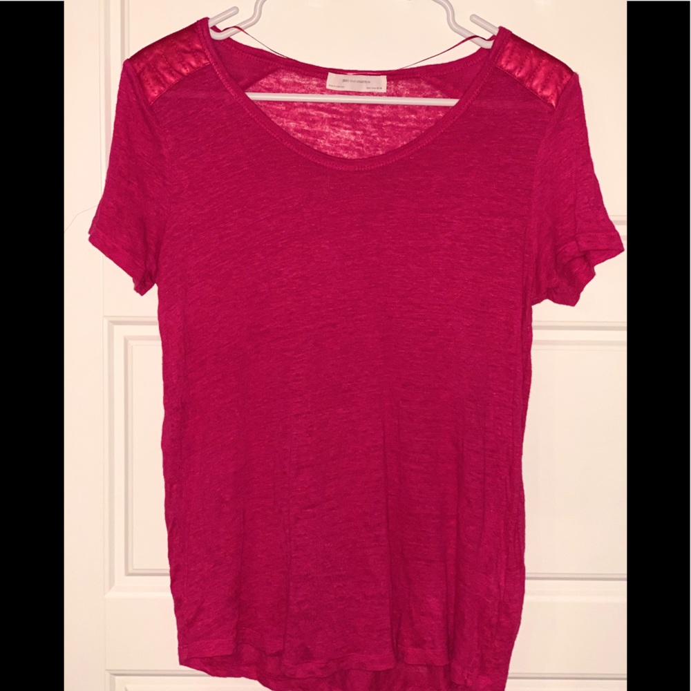Zara satin quilted shoulder knit top/ W&B coll.